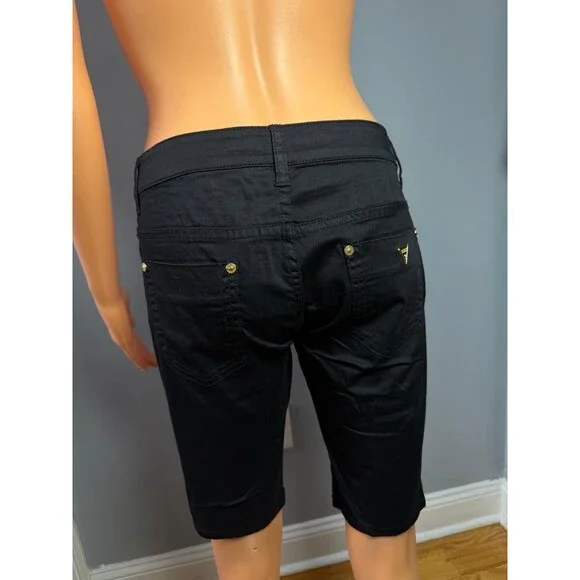 Guess Women’s Jet Black Shorts Size 26 NWT Stretch Casual Summer Dressy A996 NEW - Picture 2 of 9